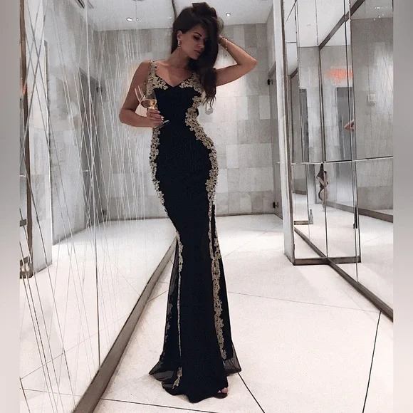 Betsy & Adam | Dresses | Betsy Adam Black Sequin Bodycon Maxi Dress |  Poshmark